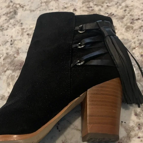 Marc Fisher Black Ankle Booties with Buckle Detail - Picture 5 of 5